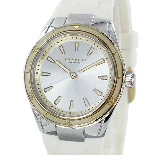 コーチ 時計 レディース 10代 20代 かわいい女の子 女子 彼女 女友達 ゴールド ホワイト ラバーベルト 誕生日プレゼント ポイント消化
