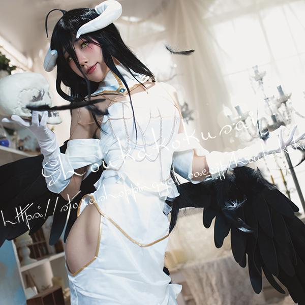 オーバーロード アルベド コスプレ衣装 ウィッグ 靴 翼コス 撮影 祭り 変装 仮装 コスチューム