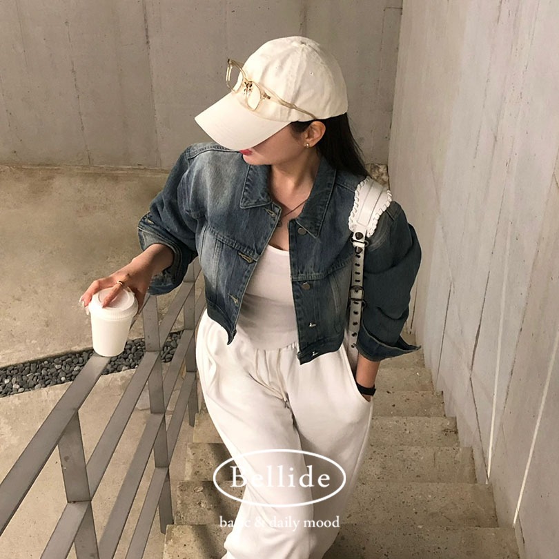 [BELLIDE MADE] ニュートロオーバーフィットデニムクロップドジャケット jk1123