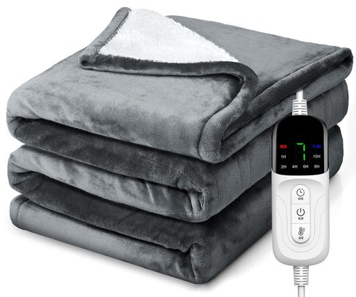 電気毛布 掛け敷き兼用 188×130CM【大きいサイズ&フランネル+綿】電気ブランケット 電気ひざ掛け 3分速暖 恒温加熱 ダニ退治 7段階温度調整 6段階切タイマー ふわふわ 暖房器具 省エネ 自