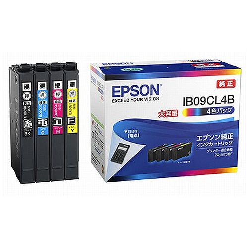 （まとめ買い）純正 インクカートリッジ 大容量 4色パック IB09CL4B [x3]