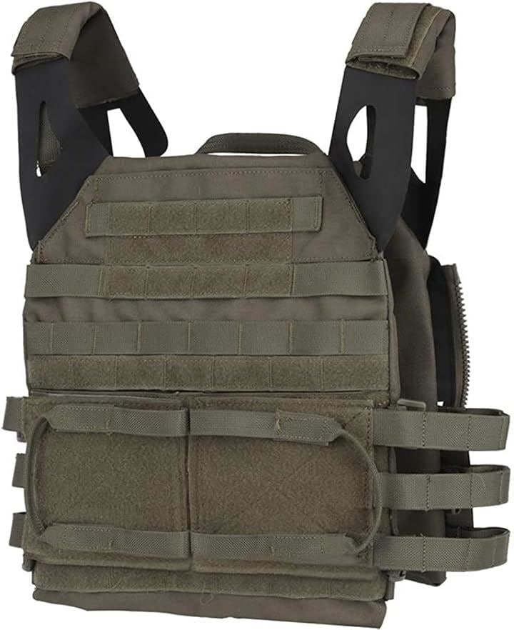 プレートキャリア 軽量 サバゲー用 タクティカルベスト サバイバルベスト MOLLE モール 戦術 プレキャリ サイズ調整可 レーザー切断(レンジャーグリーン, 調節可能ベスト)