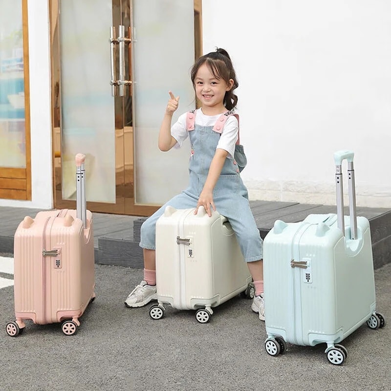 新作 で話題のキッズキャリー！海外でも大流行！子供乗れる多機能スーツケース子連れ旅行が快適になる1個で3役こなすお役立ちキャリー　機内持込可 5,263円