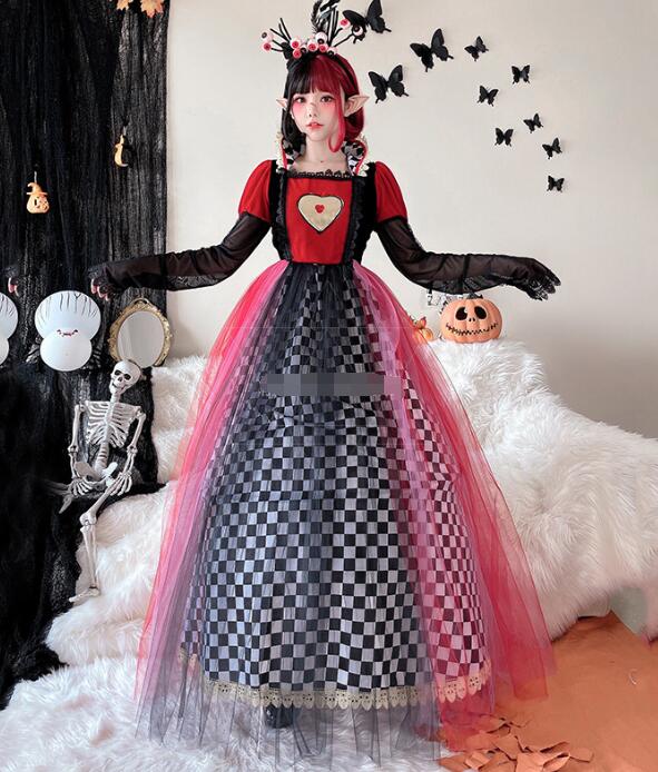 ハロウイン 女王　コスプレ衣装 コスムCOS ワンピース イベント文化祭大人マキシ丈ドレス コスプレ衣装cosplay 仮装コスム ハロウィン衣装 コスプレ 変身衣装 ハロウィン衣裳 DS