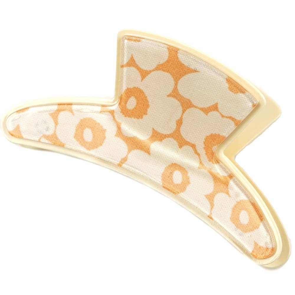 マリメッコ ヘアークリップ ヘアアクセサリー 髪留め 花柄 ウニッコ柄 レディース オフホワイト×オレンジ marimekko 092599 120