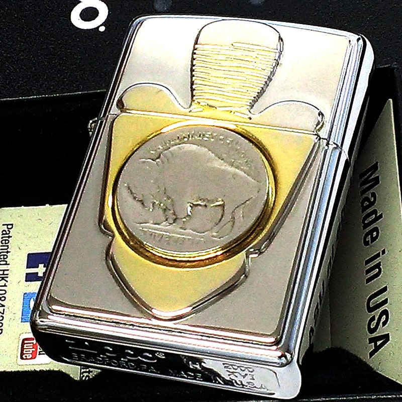 ZIPPO 一点物 2000年製 バッファローコイン レア ジッポ ライター 絶版 珍しい シルバー ヴィンテージ おしゃれ メンズ ギフト プレゼント