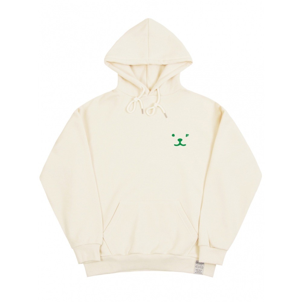 GRAVERパフィーフェイススモール描画スマイルフードティークリームグリーンロゴ