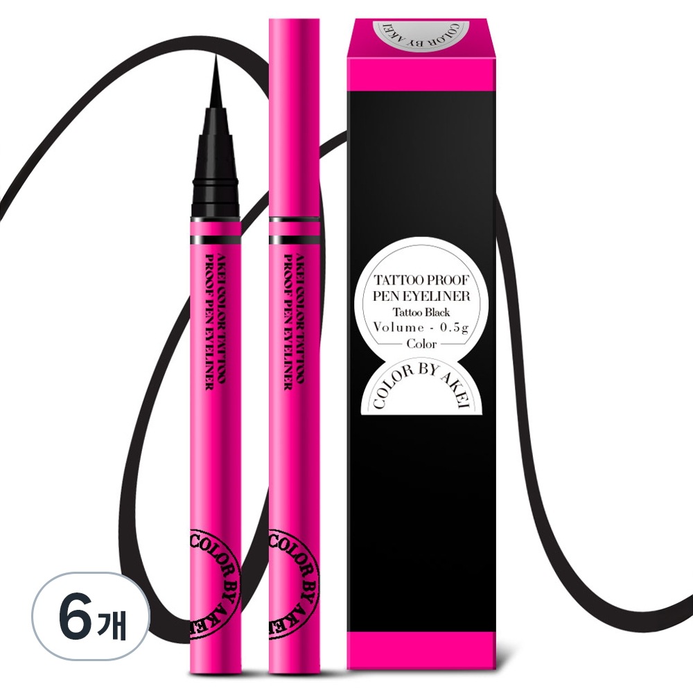 アーケイ カラー タトゥープルーフ ペン アイライナー 05gタトゥーブラック6個