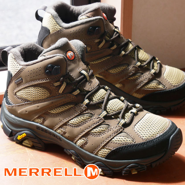 メレル MERRELL メンズ ハイキングシューズ モアブ3 シンセティック ミッド ゴアテックス 防水 トレッキングシューズ アウトドア ミッドカット J500255 カンガルー/コヨーテ 靴