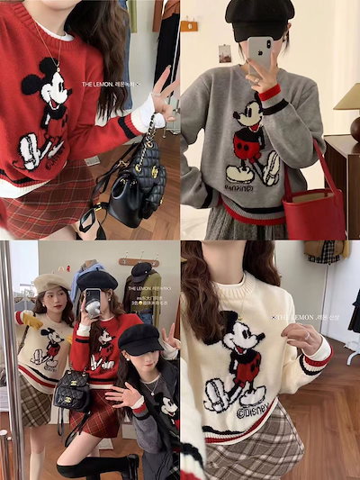 Qoo10] ニットセーター ディズニーミッキー セー : レディース服