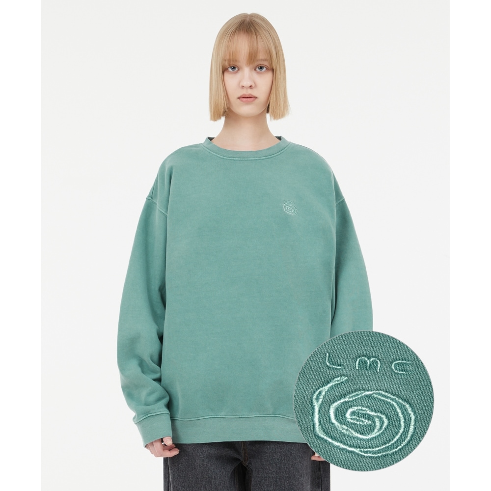 LMC オーバーダイ スパイラル スウェットシャツ グリーン