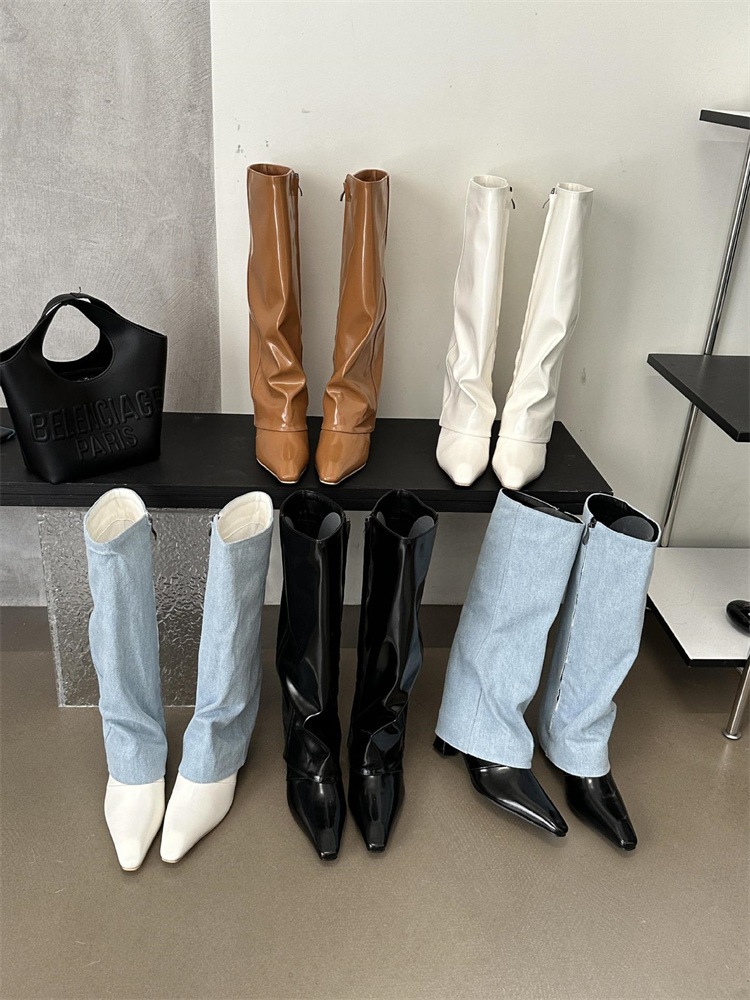 早い者勝ち 西部カウボーイブーツ ニーハイブーツ マーティンブーツ 秋 パッチワーク レンジャーブーツ ロングブーツ パンプス 肌にやさしいニーハイブーツ