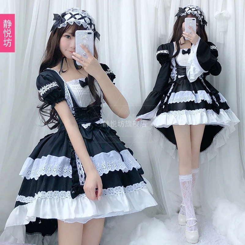 日本のロリータドレスゴシック宮殿OPドレスロリータロリプリンセスメイドドレス女性服ボス