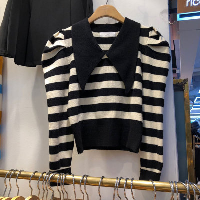 トップス カットソー ニットソー 袖あり 長袖 Vネック 襟付き ウエストマーク ニット かわいい 大人可愛い きれいめ シンプル 大人 おしゃれ お洒落 かっこいい レトロ こなれ感 ラフ ラブリー