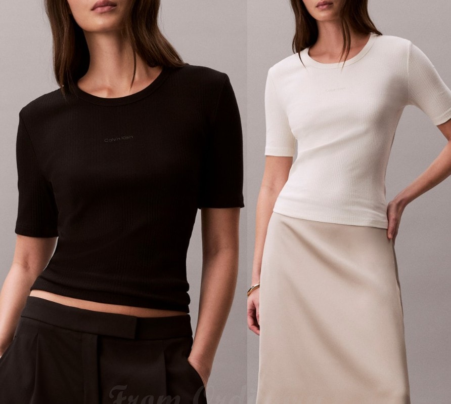 Womens Ribbed Logo Top (44F211G)