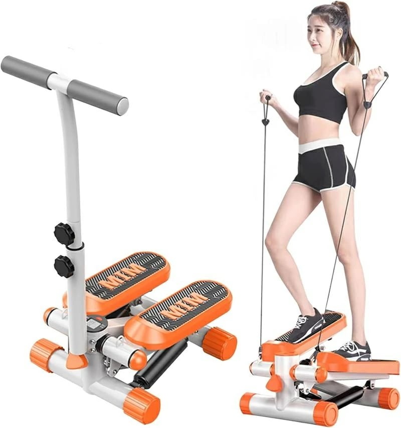 「超お得」健康ステッパー スポーツ健康ステッパー 負荷調節可能 静音設計 コンパクト カーディオ運動 コアトレーニング 運動用モニター ハンドル 専用パワーバンド付き 屋内運動用 シリコンパッド 引っ