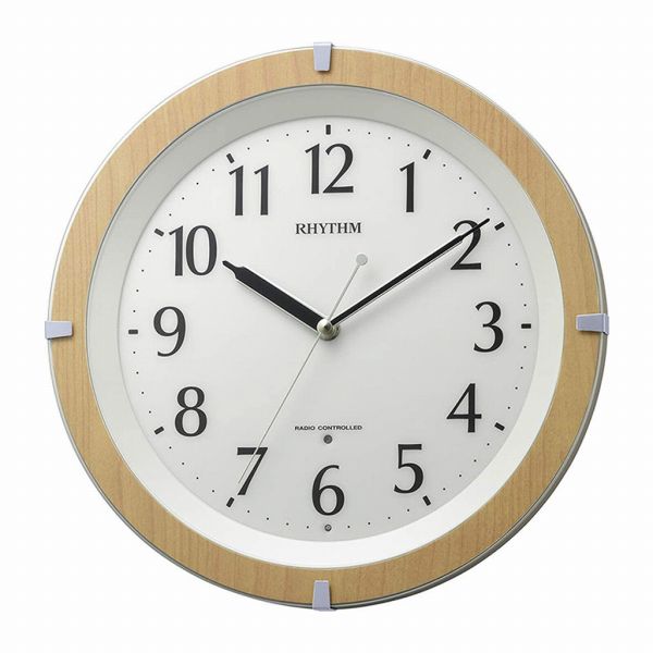 取寄品 正規品 RHYTHM リズム時計 8MY561SR03 暗所自動点灯付き リバライト561 アナログ表示 掛け時計