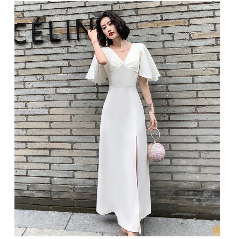 ウエディングドレス ロングドレス パーティードレス 結婚式 スリットワンピース コーラス衣装 結婚式