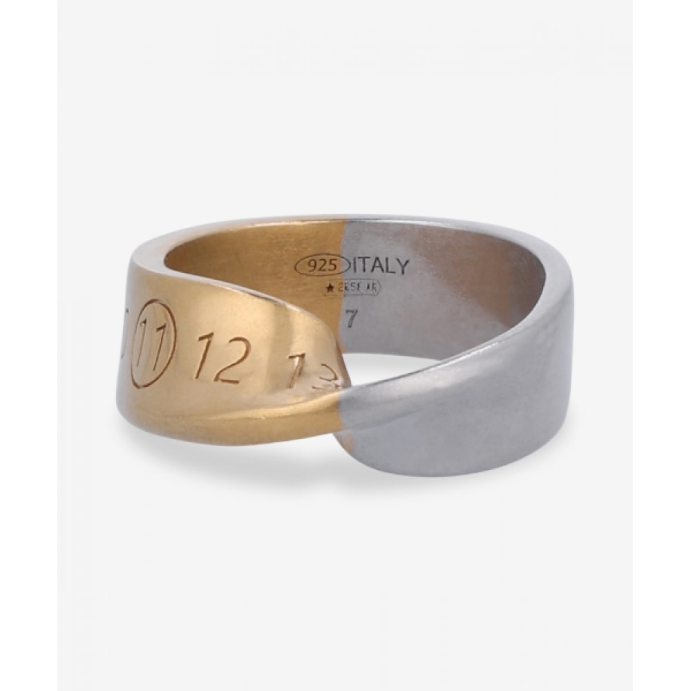 メゾンマルジェラナンバーロゴツイストリング-シルバー:ゴールド/SM2UQ0031S12975961