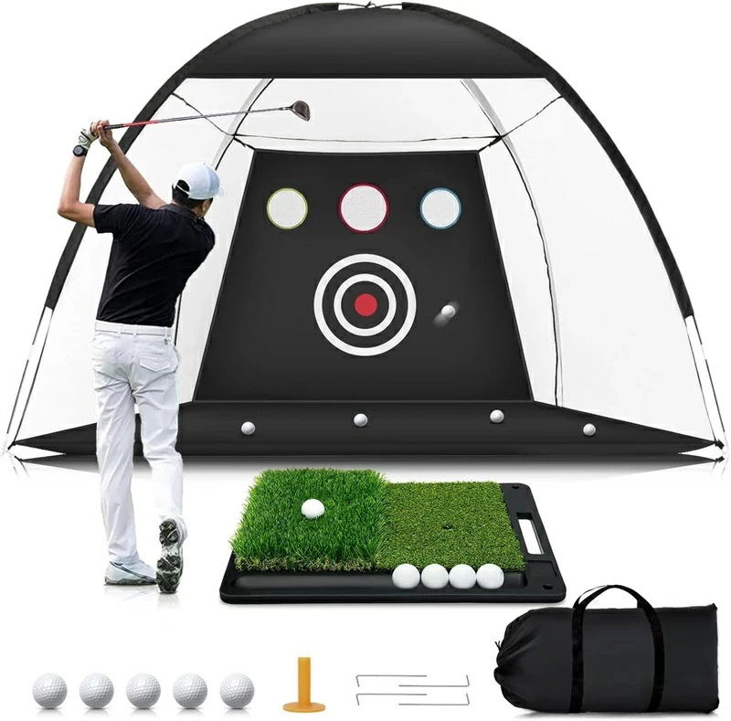 限定SALE!ゴルフネット トレーニングネット 練習用 ゴルフトレーニングネット ゴルフテント スイング練習 テント型 練習器具 多機能 室内 室外 組立式ゴルフネット 収納バッグ付き 練習網 父の日