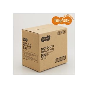 （まとめ）TANOSEE 感熱FAXロール紙 257mmx100mx1インチ 表発色 6本