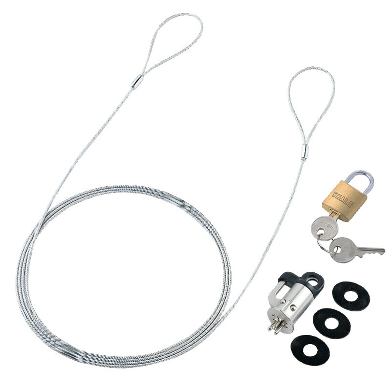 （まとめ買い）パソコンセキュリティワイヤーロック 南京錠タイプ SL-59 [x3]