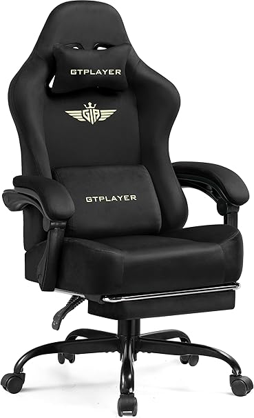 ゲーミングチェア なめらかなベロア デスクチェア オフィスチェア あぐら 椅子 ゲーム用チェア リクライニング ハイバック テレワーク椅子 PCチェア フットレスト 連動アームレスト ポケットコイル 9,781円