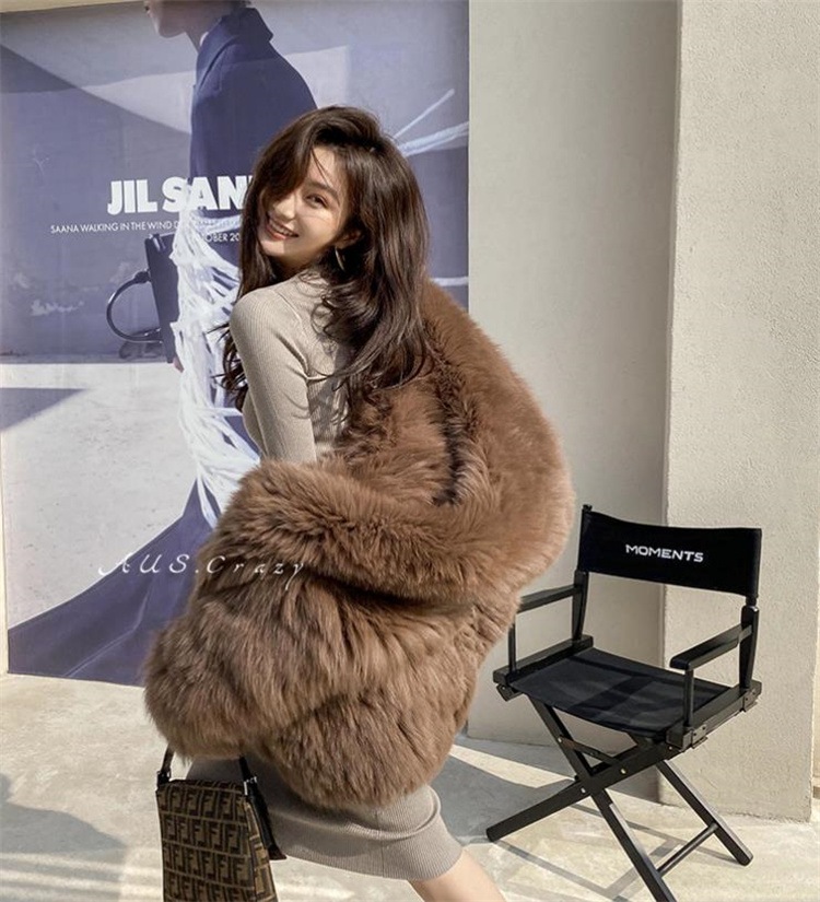 韓国ファッション ぬいぐるみコート フェイクフォックスファー ドルマンスリーブ フード付き 2022年のクリスマス 贈答