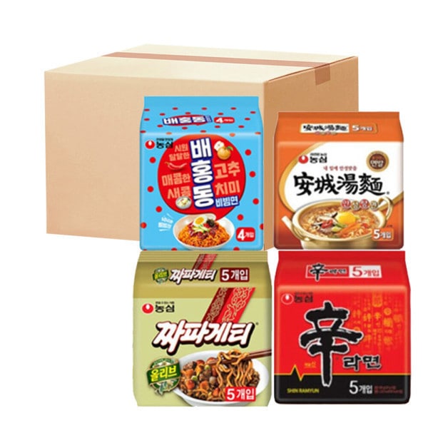 辛ラーメン10入り+ 安城湯麺10入り+ チャパゲティ10入り+ 培紅洞8入り(計38袋) 5,621円