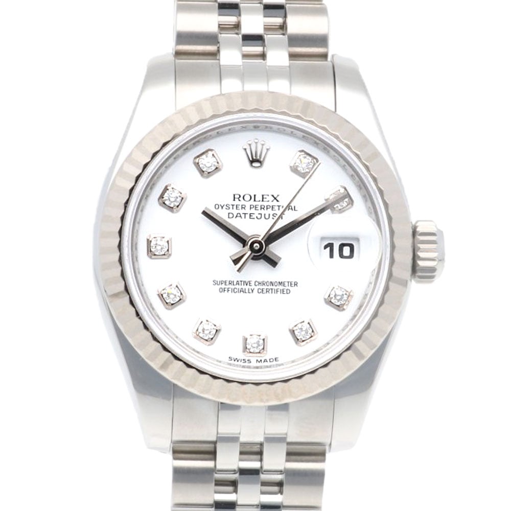 ロレックス デイトジャスト オイスターパーペチュアル 腕時計 ステンレススチール 179174 自動巻き 1年保証 ROLEX 中古 美品