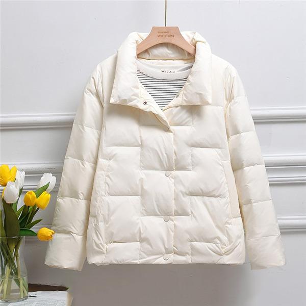 ダウンジャケットレディースダウンコートダックダウンキルティング羽I毛暖かい厚折襟防風防寒アウター可愛い冬