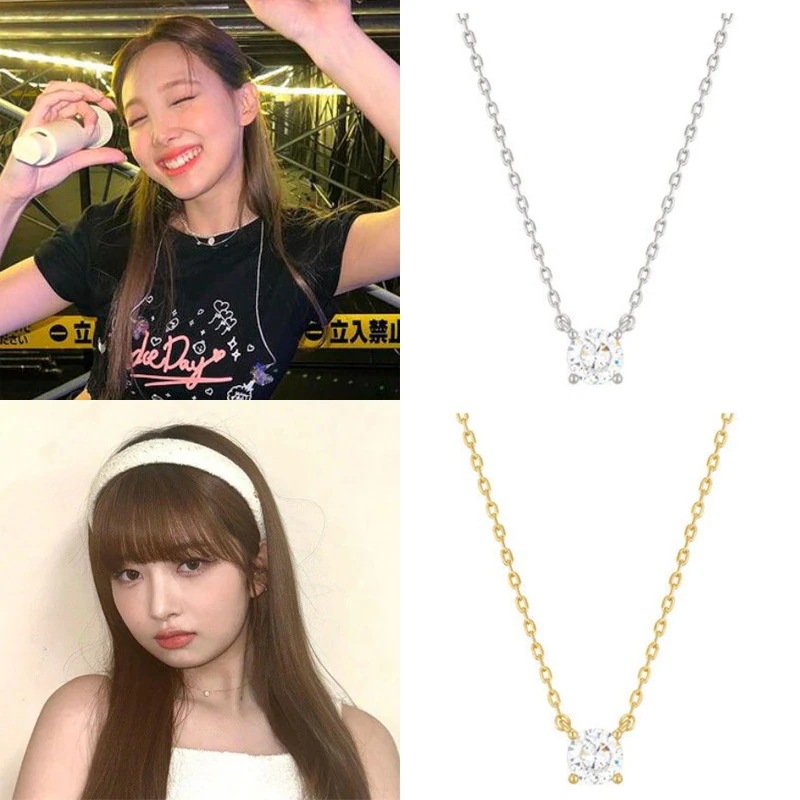 【IVE レイ TWICE ナヨン 着用】4prong cubic necklace 韓国 可愛い ビジュー キラキラ アクセサリー おしゃれ メンズ 大人可愛い