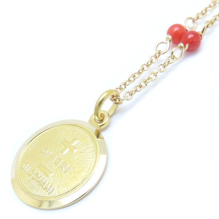 ネックレス 珊瑚 K18YG イエローゴールド/293659【中古】