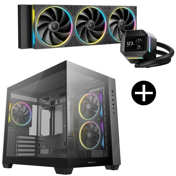 R-LM360-BKDMMC-1 ブラック CPUクーラー + CG330 3F ブラック Micro-ATX PCケース セット