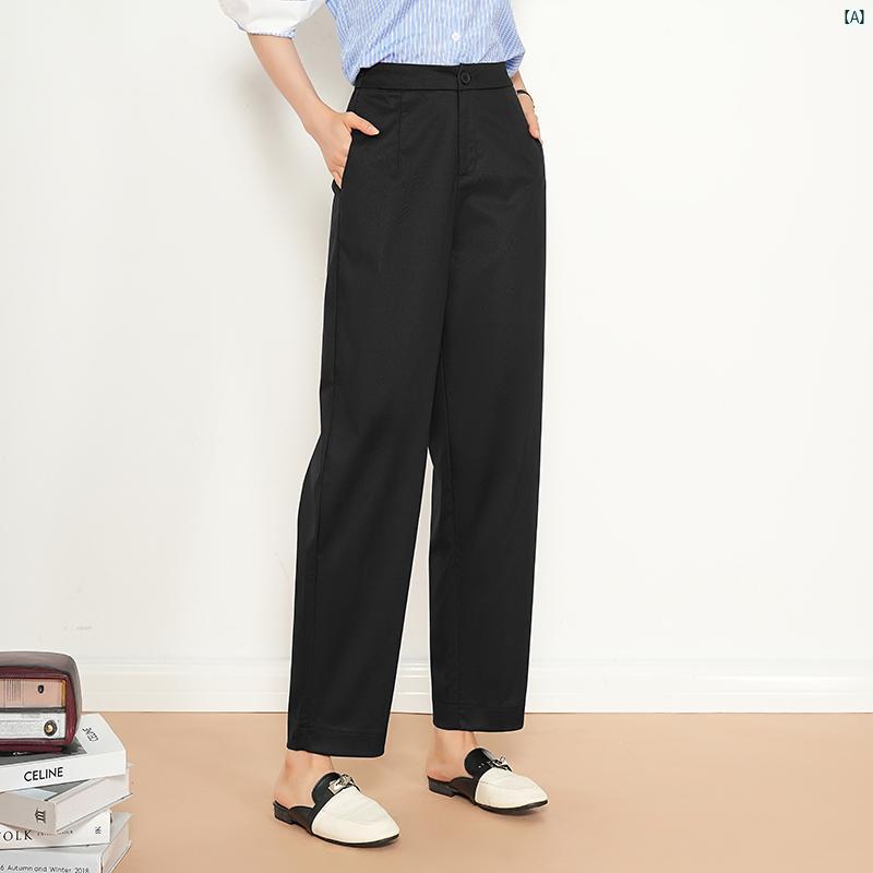 レディース　ファッション　オシャレ　シンプル シンプル 通勤 ハイウエスト スリム 鎌 パンツ 春秋 高級 オールド マネー ドレープ カジュアル