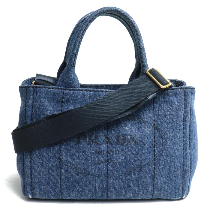 PRADA プラダ カナパ デニム 2Wayショルダーバッグ デニム 1BG439 AJ6 F0008 レディース 中古