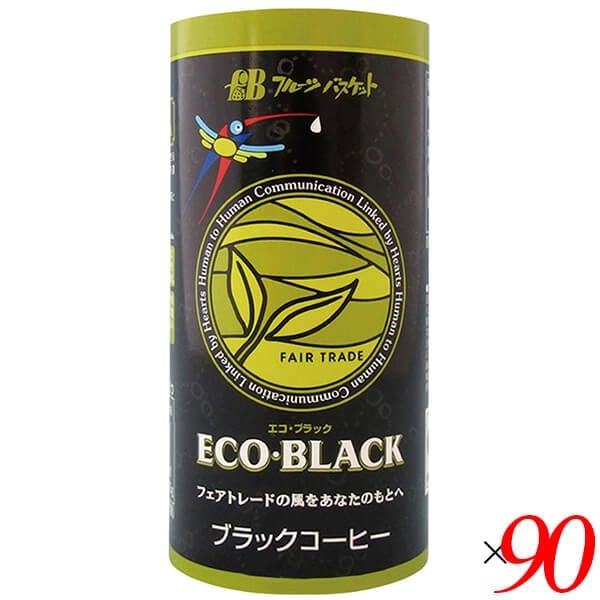 コーヒー 缶コーヒー ブラック ECOBLACK 195g 90個セット フルーツバスケット