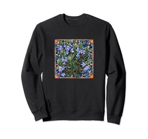 ローズマリーの花のビンテージ花柄グラフィック描画 トレーナー