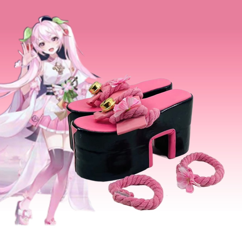 陰陽師 初音ミク 桜スキンコスシューズ 二次元アニメーション展示パフォーマンスシューズ
