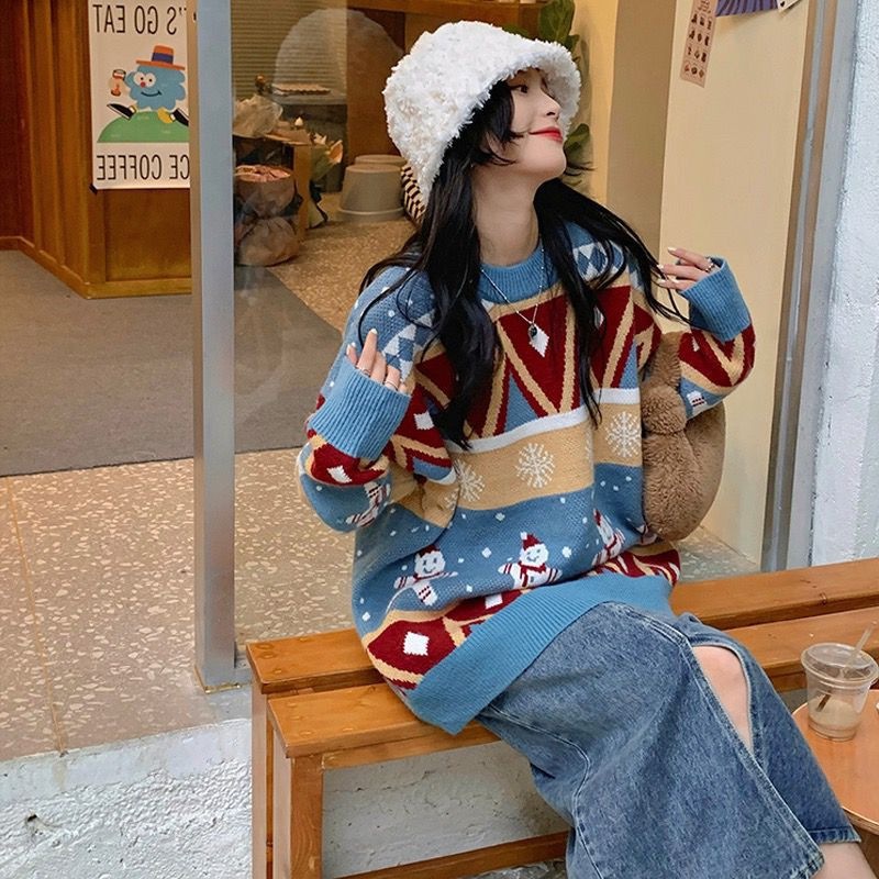 【驚きの価格が実現！】 クリスマスカラーセーター女性2022年新作洋風秋冬スリミングデザインセンスニットセータートップ 爆売りセール開催中