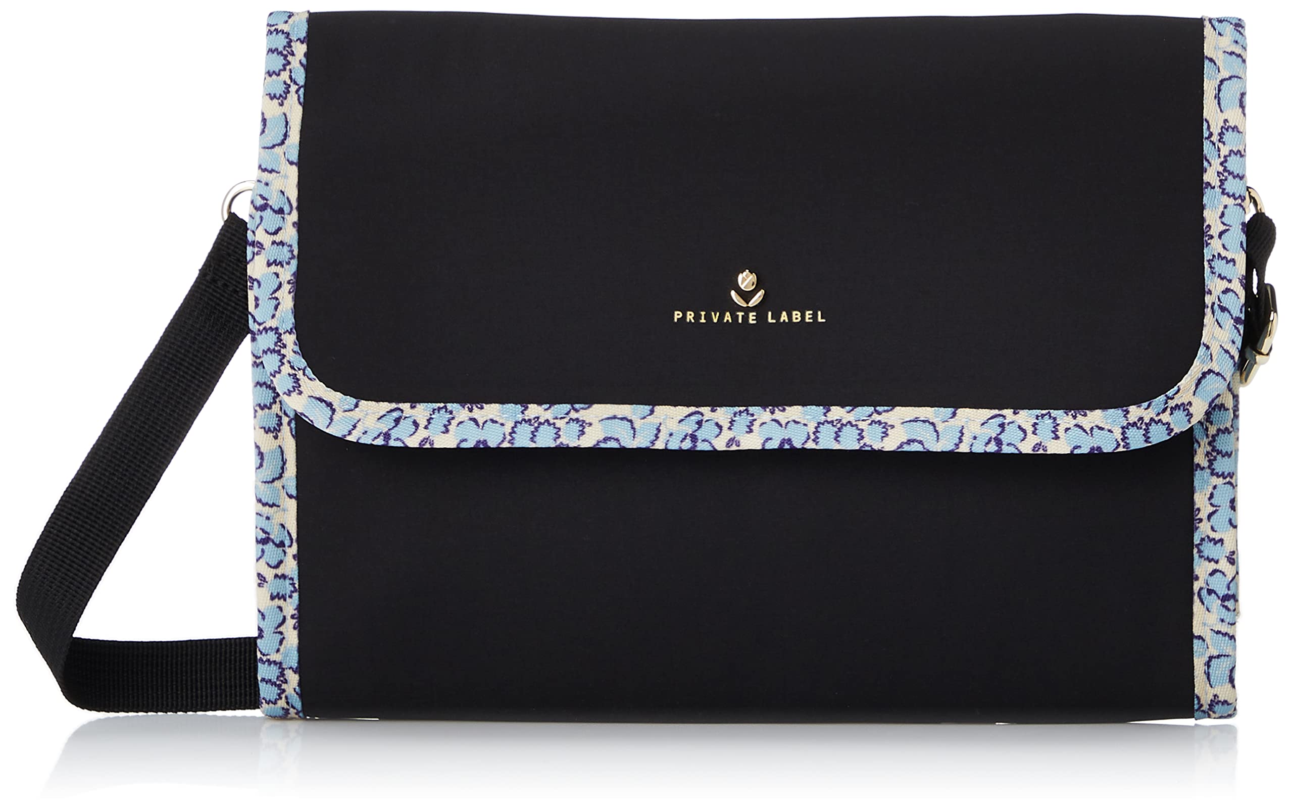 プライベートレーベル 母子手帳ケース ショルダーベルト付 A5サイズ収納可 2人分収納可 診察券入 ペンポケット付 11153 レディース ブラ