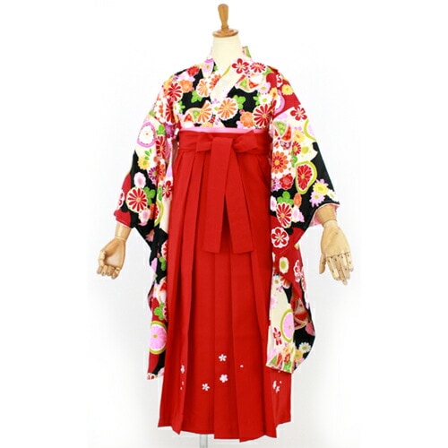 レンタル７泊８日 卒業式 袴 レンタル 小学生 女 女の子 卒業式 袴 130cm ジュニア卒業式袴セット2尺袖着物＆袴 フルセットレンタル 安い キッズ ジュニア 小学校 十三参り ひな祭