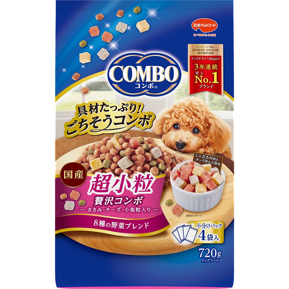 （まとめ買い）日本ペットフード コンボ 超小粒 贅沢コンボ 720g 犬用フード [x5]