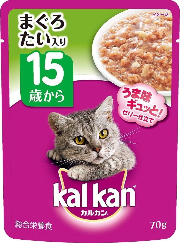 （まとめ買い）パウチ KWP54 15歳から まぐろとたい 70g 猫用 キャットフード [x40] 4,846円
