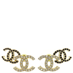 シャネル ピアス ココマーク ゴールド アクセサリー CHANEL 04P ブラック 黒 フラワー ラインストーン メッキ 小物  おしゃれ 女性 レディース Accessories Earrings Coco Gold
