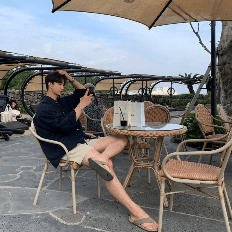 ルック レーガース バイオウォッシング オーバーフィット クーリング リネン シャツ