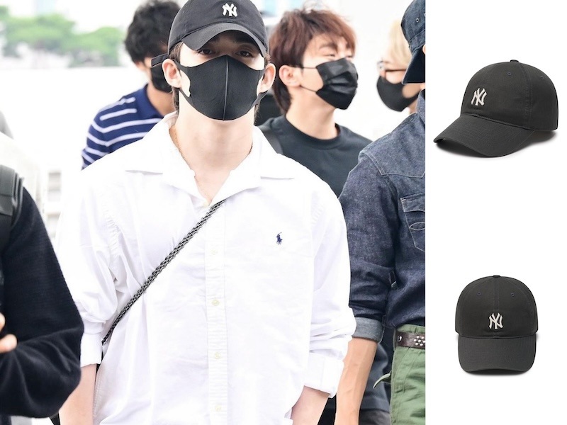 3ACP7701NSEVENTEEN着用 韓国限定販売 男女共用ルーキーアンストラクチャー ボールキャップ ニューヨークヤンキース