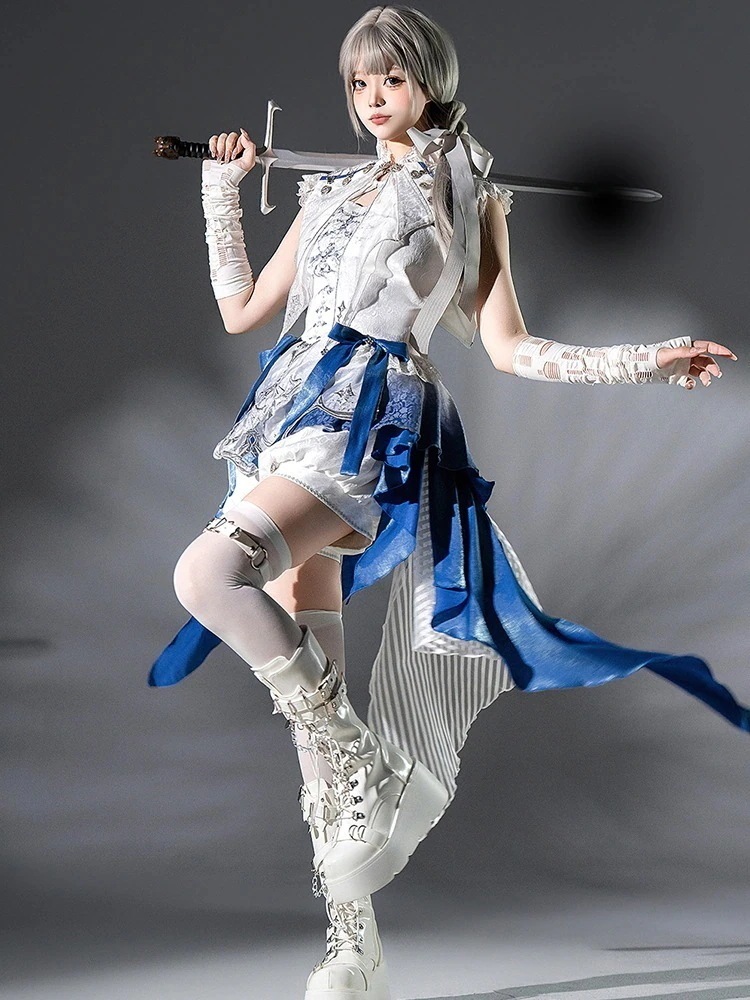 ロリータ 不 規則 王子 ドレス 中性 ショタ ボーイッシュハンサムトップショーツロリータスーツ
