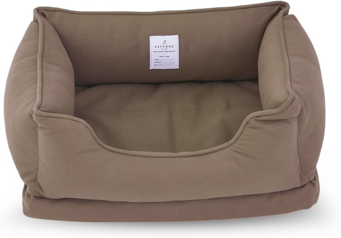 ラウンジベッド 犬 ベッド 洗える 洗濯 クッション カウチベッド ペットベッド おしゃれ オールシーズン シンプル ゆったり (マットブラウン S)