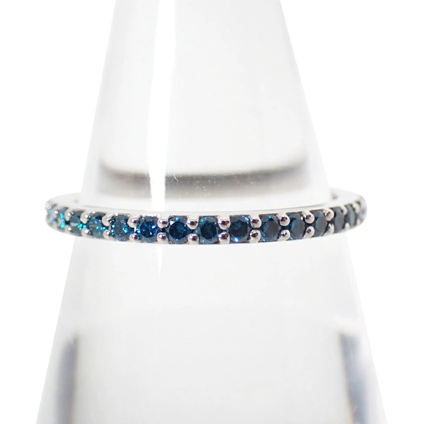 Pt950 ハーフエタニティ ダイヤリング 11号 PT950 スクエア ダイヤモンド ハーフエタニティ リング 2.7mm 4-9.5